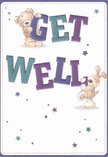 From the welcoming heart of Hampstead, this get well card radiates a playful, caring spirit that's as uplifting as a basket of fresh blooms left on a doorstep in the Village. The central figures-a teddy bear with rich, plush fur and an eager puppy sporting expressive eyes and floppy ears-engage joyfully with the vivid 'Get Well' lettering, rendered in a harmonious blend of indigo, teal, and violet. Their lively interaction, underscored by a field of softly twinkling stars, imbues the card with warmth and creative energy, akin to the comfort we offer with each bouquet crafted at Hampstead Florist. The creamy white background enhances the sense of purity and hope, while the gentle arrangement of colours and shapes suggests both innocence and strength. Each element is carefully considered, as with every posy we create for neighbours recuperating in Hampstead Garden Suburb or recovering near Finchley Road. The tactile charm of the illustrated fur invites an almost physical sense of reassurance-a visual hug to bolster someone's spirits in trying times. This card is more than a message; it's a heartfelt extension of Hampstead's caring touch, delivering kindness, joy, and encouragement right to your loved one's hand.